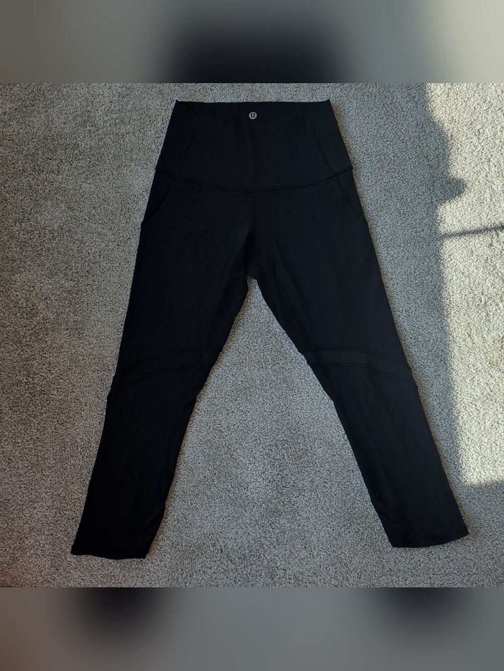 lululemon athletica Black Yoga Leggings with Reflective Logo